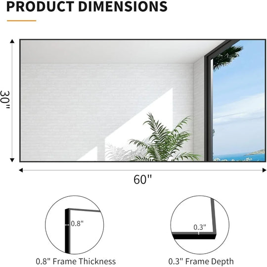 30"x60" Over Sink Bathroom Mirror