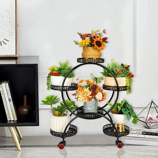 6 Pot Ferris Wheel Metal Plant Stand