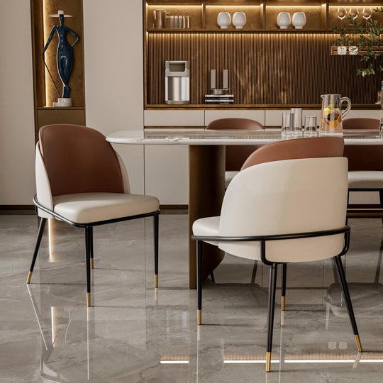 Faux Leather Dining Chairs Set of 2