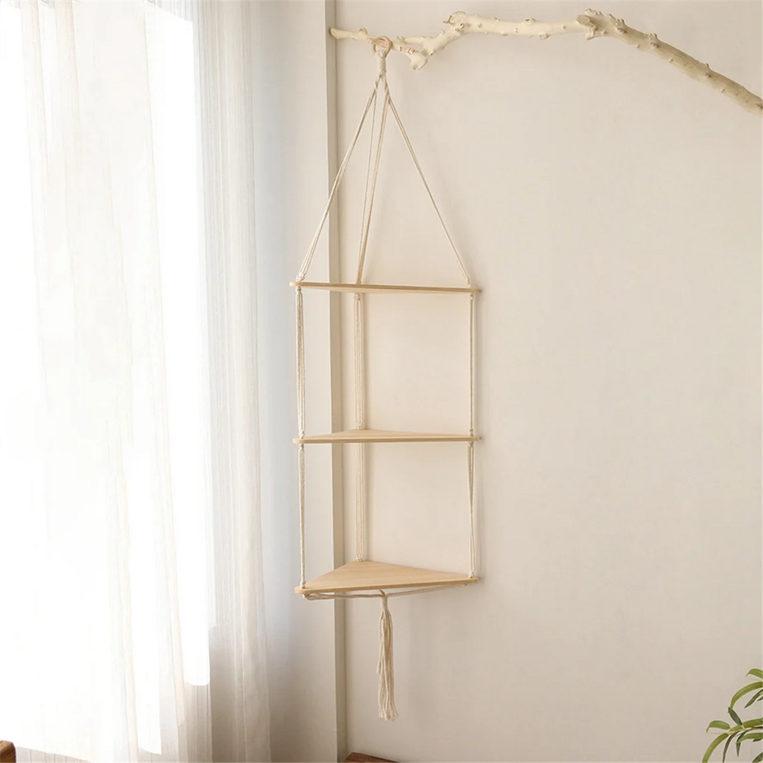 Hanging Woven Tassel Shelf