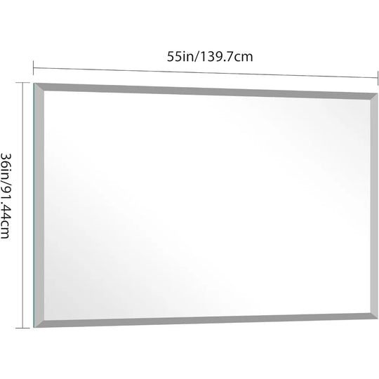 Beveled Bathroom Mirror, 36x55 Inch