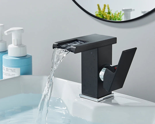 LED Bathroom Waterfall Mixer Faucet