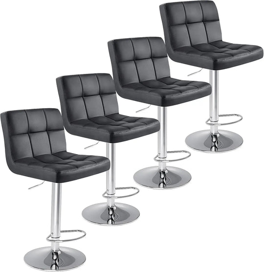 Leather Bar Stools Set of 4