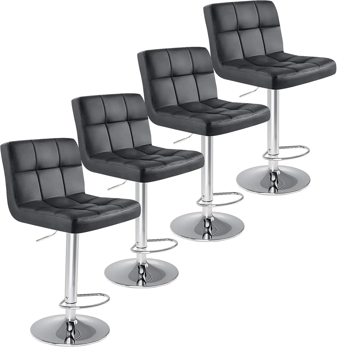 Leather Bar Stools Set of 4