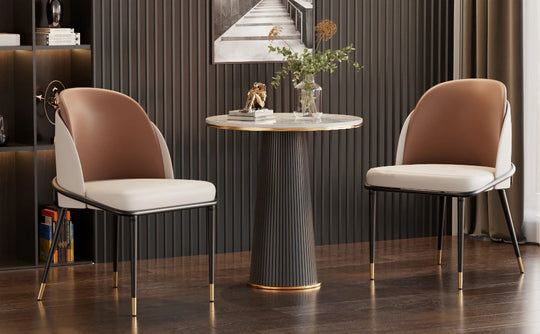 Faux Leather Dining Chairs Set of 2