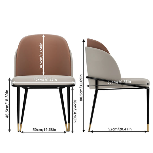Faux Leather Dining Chairs Set of 2