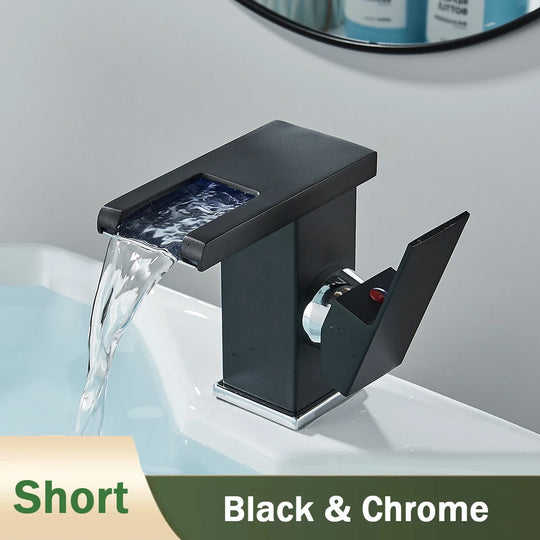 LED Bathroom Waterfall Mixer Faucet
