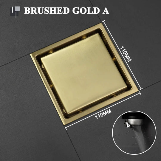 Invisible Square Floor Drain Modern 304 Stainless Steel