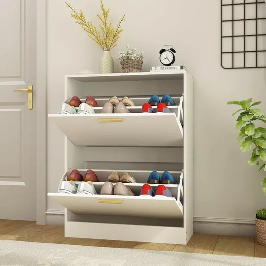 Modern Shoe Cabinet with Luxury Flip Drawers