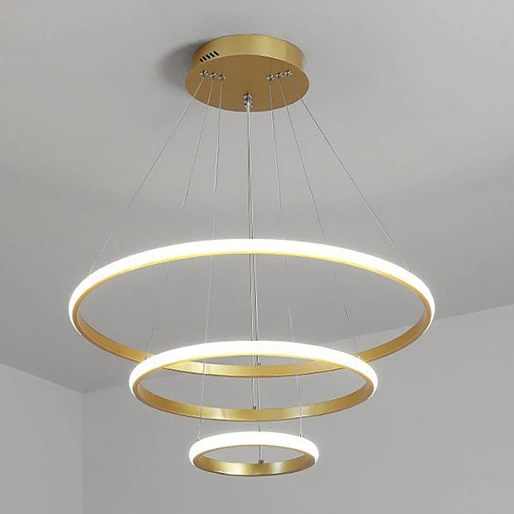 Luxury Adjustable LED Ring Chandelier