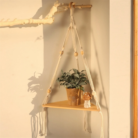 Hanging Woven Tassel Shelf