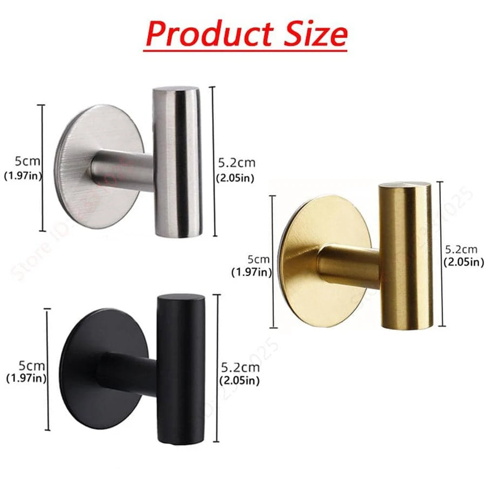 Stainless Steel Adhesive Robe Hooks