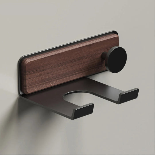 Modern Walnut Hairdryer Holder