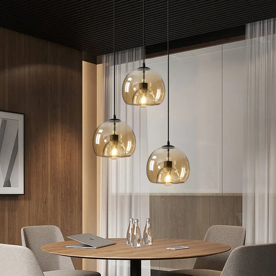 Luxury Glass Dome Pendant Light
