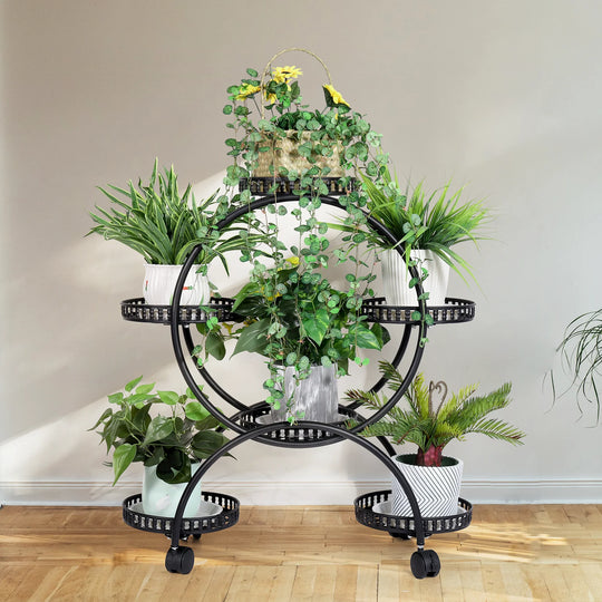 6 Pot Ferris Wheel Metal Plant Stand