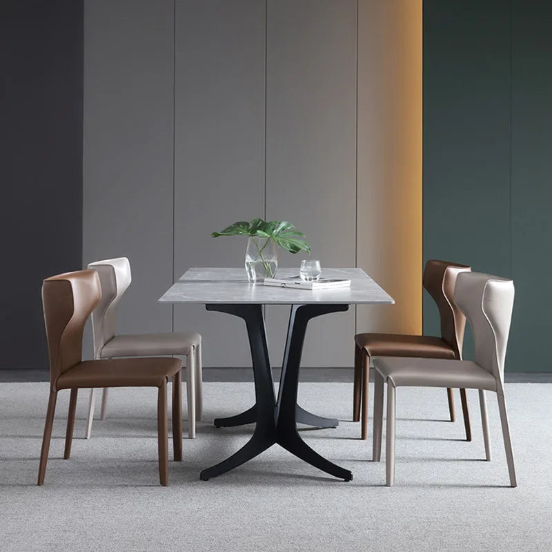 Minimalist Saddle Leather Dining Chair
