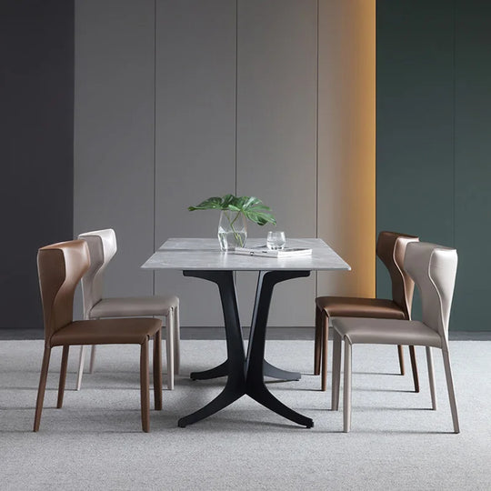 Minimalist Saddle Leather Dining Chair