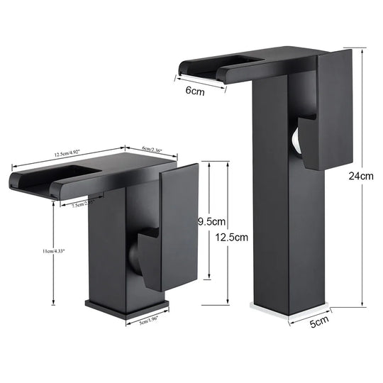 LED Bathroom Waterfall Mixer Faucet