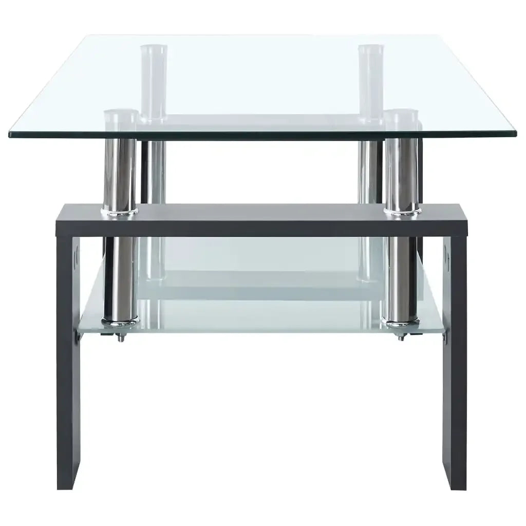 Grey Tempered Glass Coffee Table (95x55x40 cm)