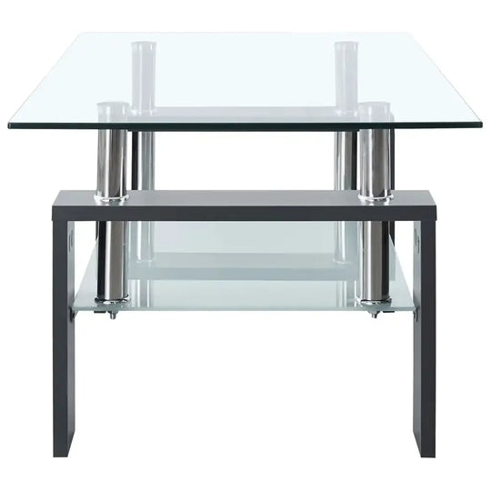 Grey Tempered Glass Coffee Table (95x55x40 cm)