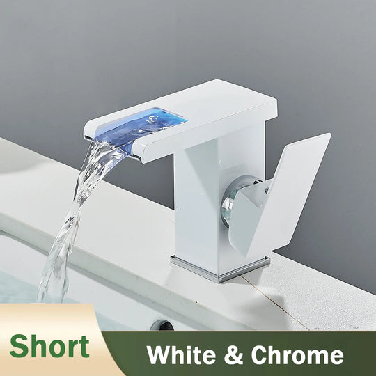 LED Bathroom Waterfall Mixer Faucet
