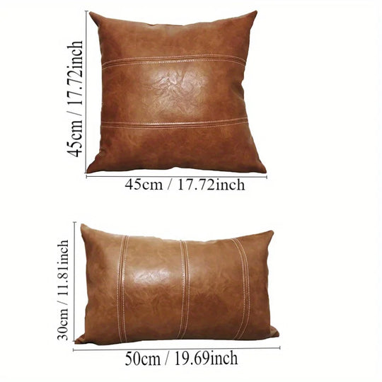 1Pc Faux Leather Pillow Covers