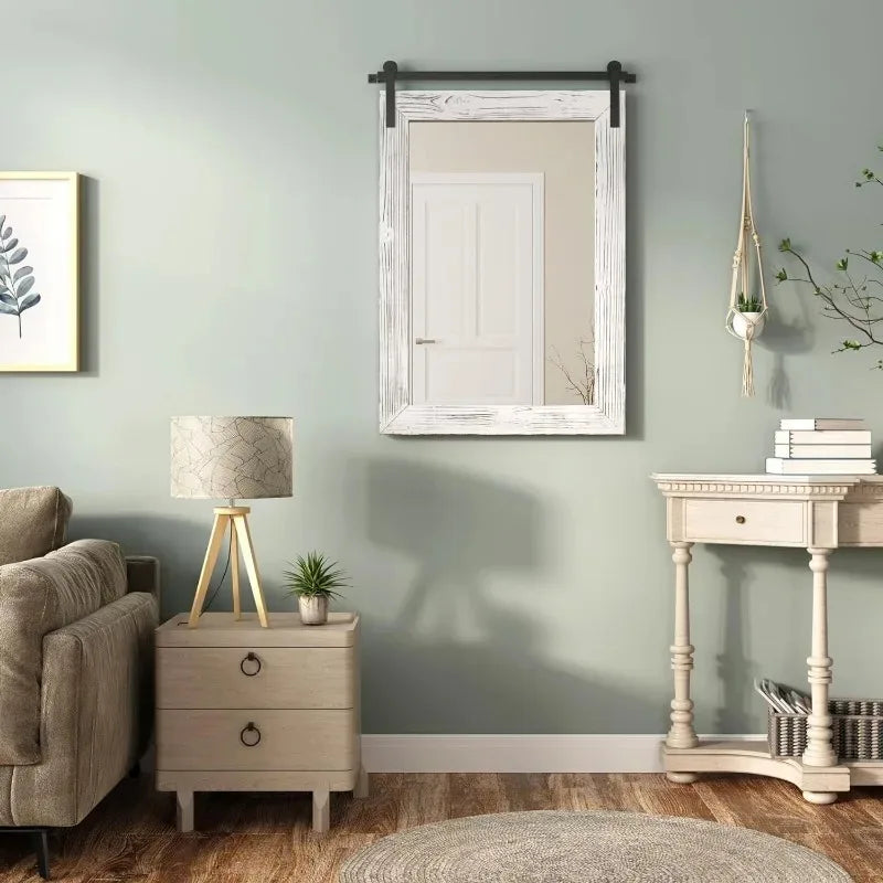 Rustic Farmhouse Barn Door Mirror (30" x 21")