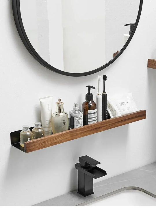 Wooden Bathroom Shelf