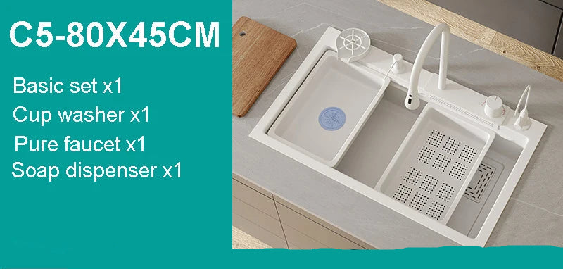 Nano White Kitchen Sink