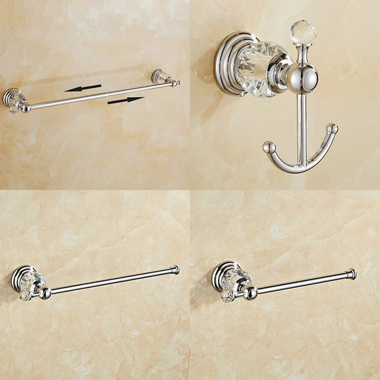 Golden Crystal Bathroom Hardware Set