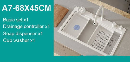 Nano White Kitchen Sink