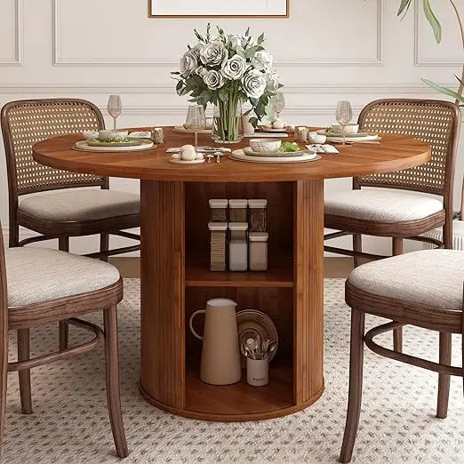 47 Inch Modern Round Dining Table for 4