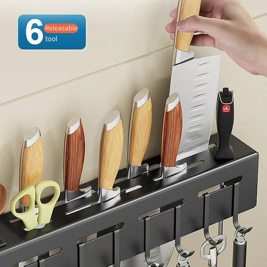 Black Stainless Steel Kitchen Storage Rack, Modern Kitchen Organiser