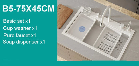 Nano White Kitchen Sink