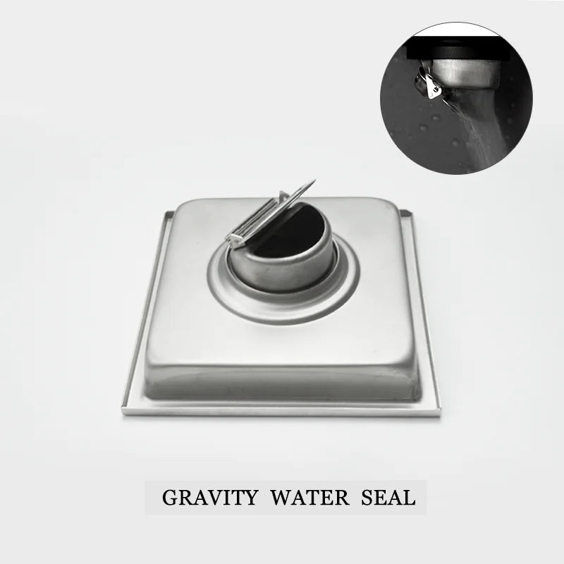 Invisible Square Floor Drain Modern 304 Stainless Steel