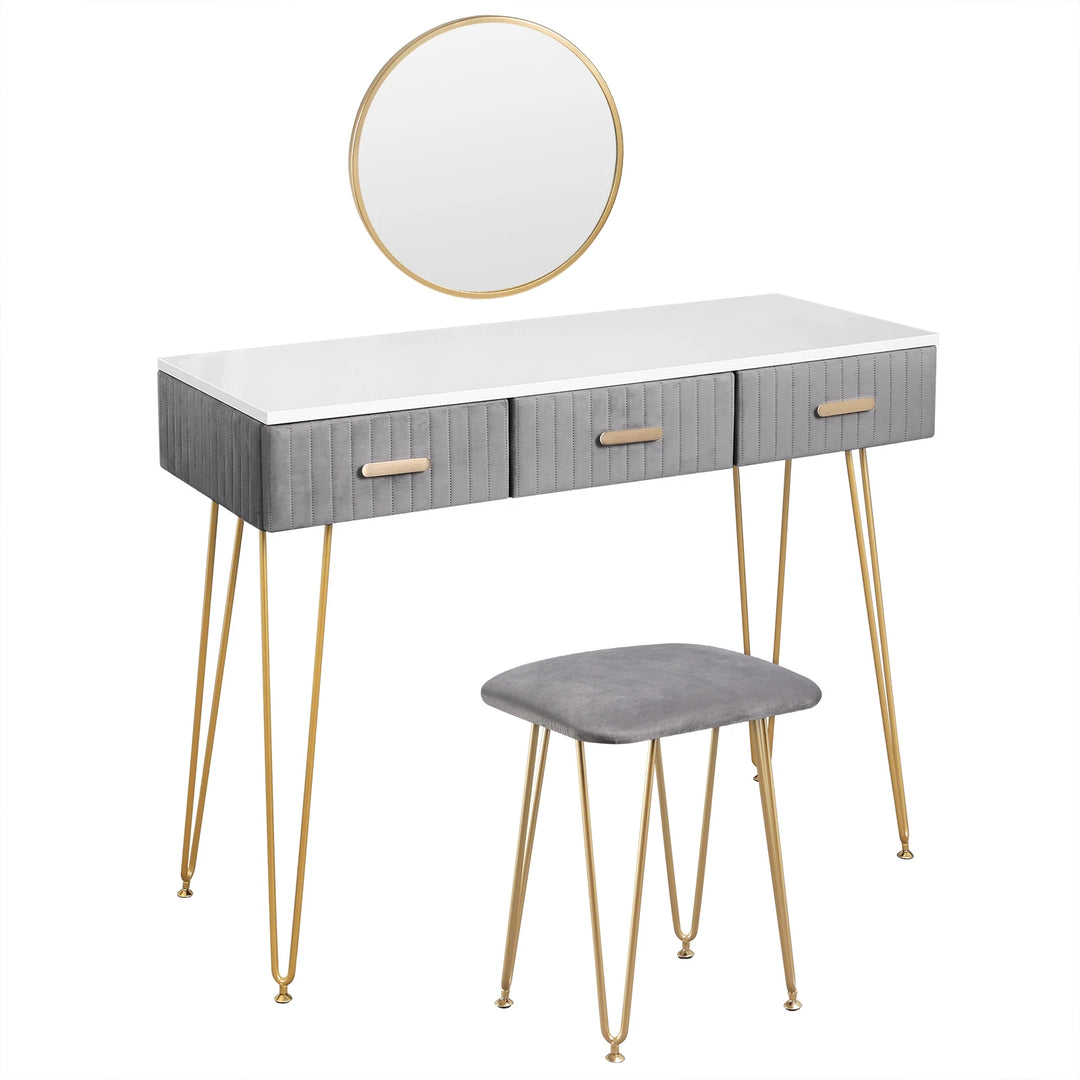 Modern Dressing Table with Stool