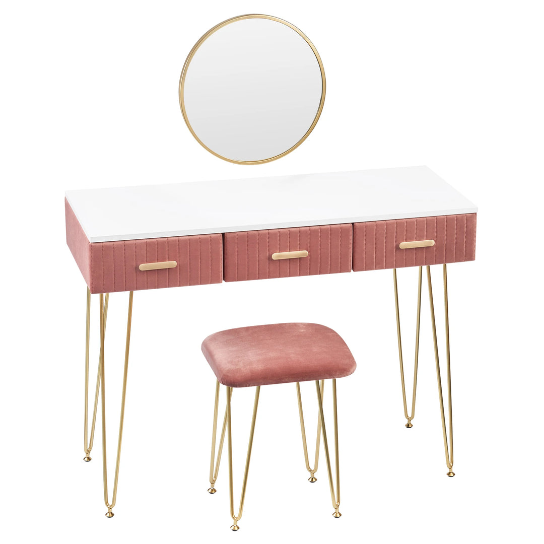 Modern Dressing Table with Stool