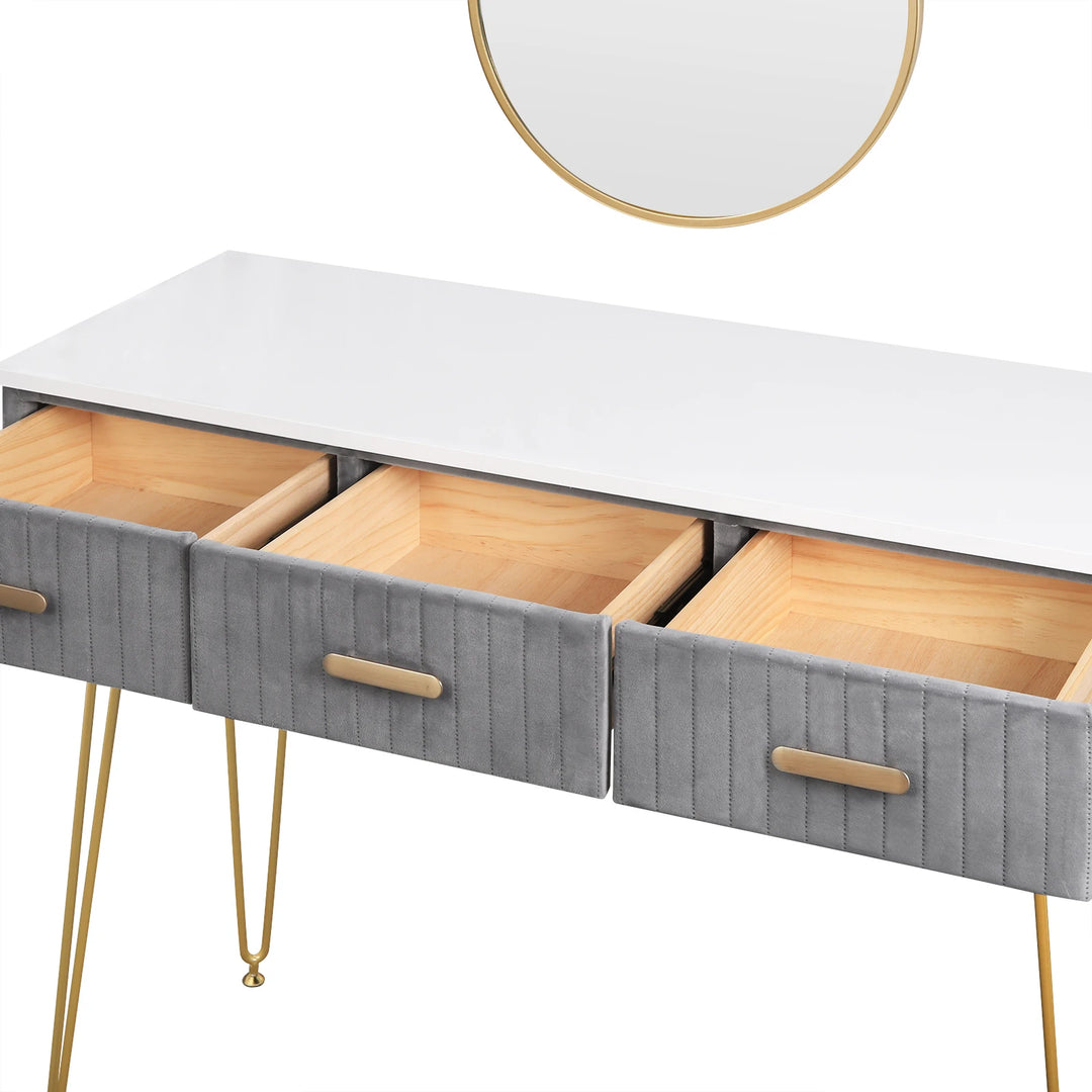 Modern Dressing Table with Stool