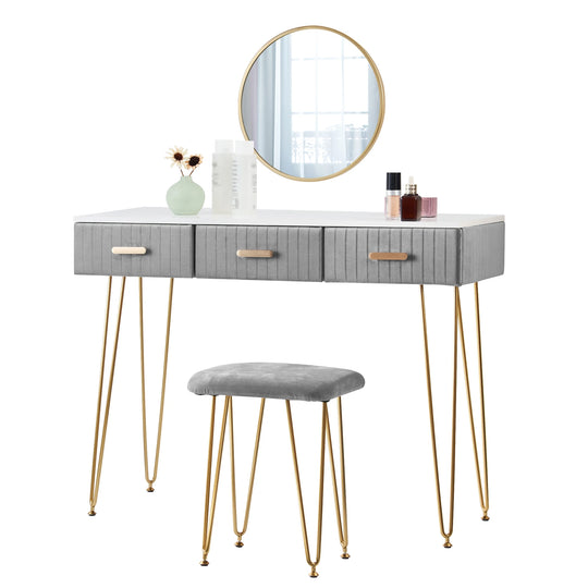 Modern Dressing Table with Stool